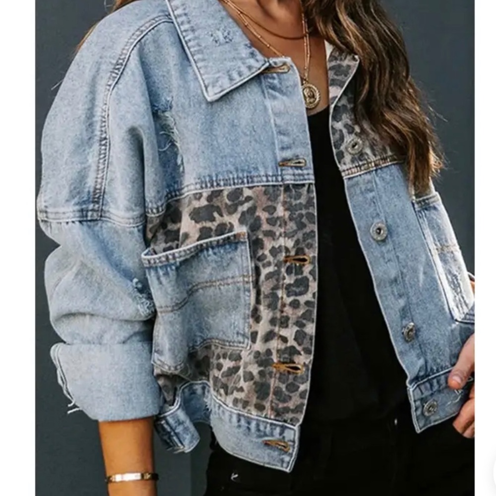 Leopard Jean jacket